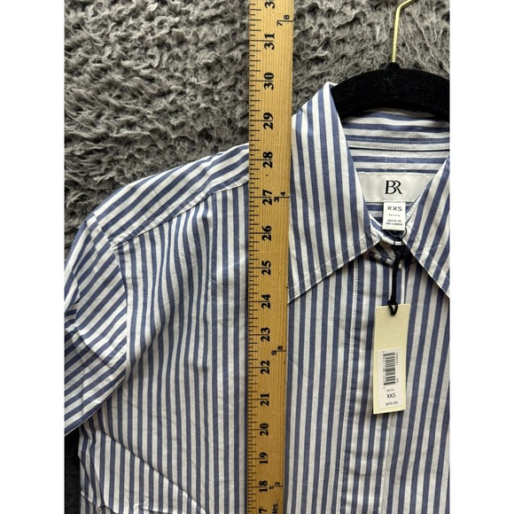 NWT Banana Republic Long Sleeve Oversized Shirt Navy Stripe Womens Size P2XS - Picture 13 of 16